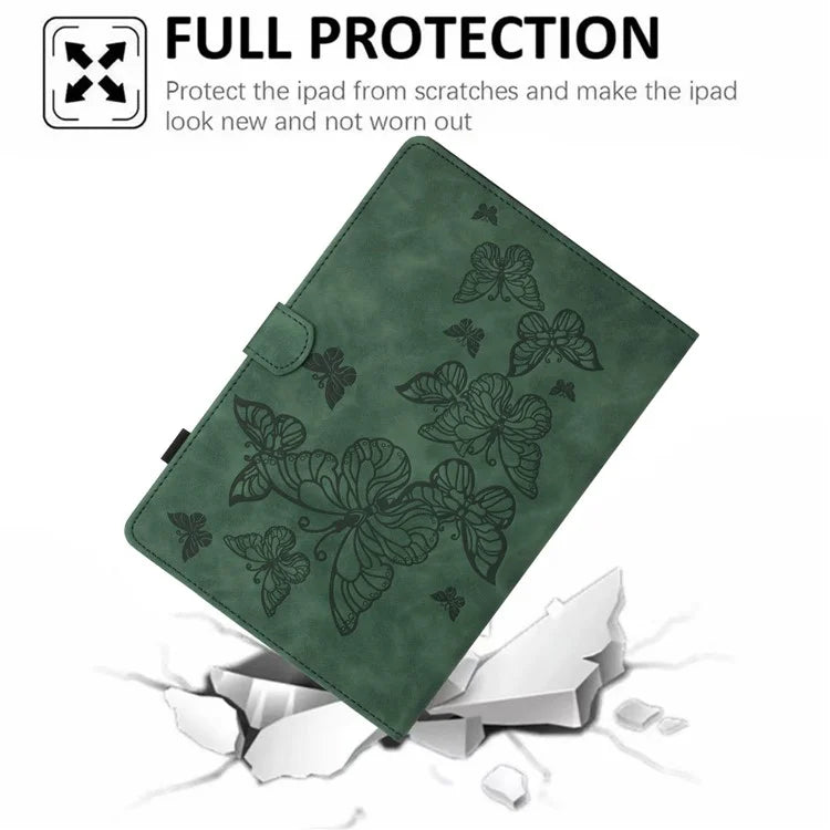 For iPad Pro 11 (2024) Case Butterfly Leather Folio Tablet Cover Auto Sleep / Wake