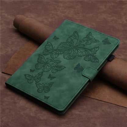 For iPad Pro 11 (2024) Case Butterfly Leather Folio Tablet Cover Auto Sleep / Wake