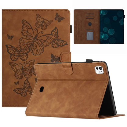 For iPad Pro 11 (2024) Case Butterfly Leather Folio Tablet Cover Auto Sleep / Wake