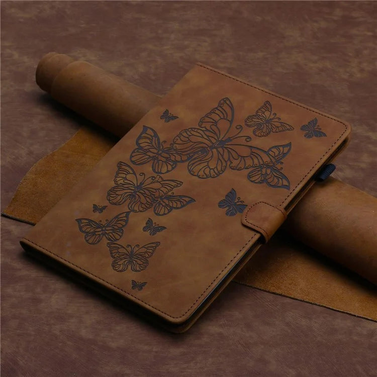 For iPad Pro 11 (2024) Case Butterfly Leather Folio Tablet Cover Auto Sleep / Wake