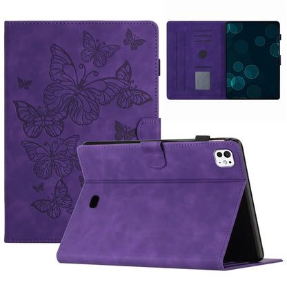 For iPad Pro 11 (2024) Case Butterfly Leather Folio Tablet Cover Auto Sleep / Wake