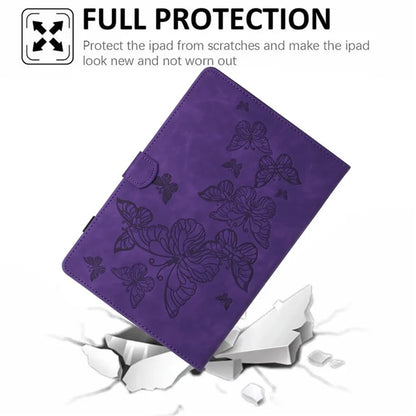 For iPad Pro 11 (2024) Case Butterfly Leather Folio Tablet Cover Auto Sleep / Wake