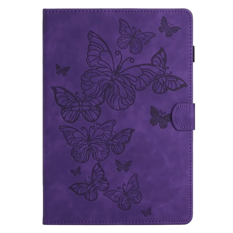For iPad Pro 11 (2024) Case Butterfly Leather Folio Tablet Cover Auto Sleep / Wake