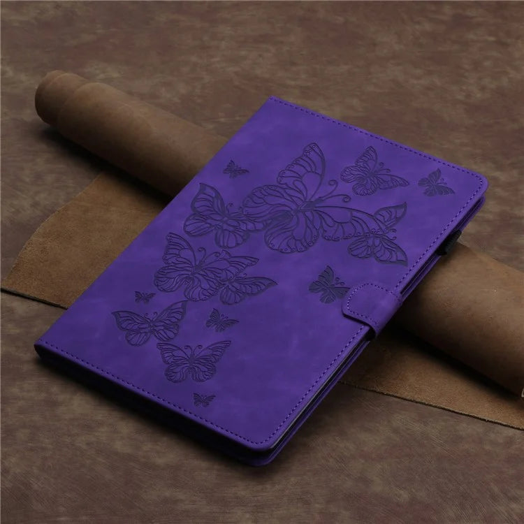 For iPad Pro 11 (2024) Case Butterfly Leather Folio Tablet Cover Auto Sleep / Wake
