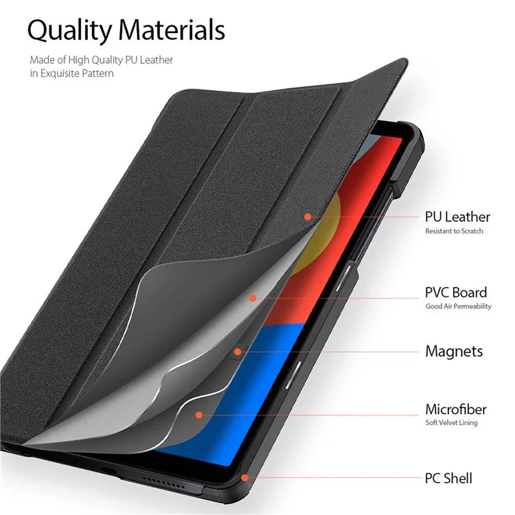 DUX DUCIS Domo Series for Xiaomi Redmi Pad SE 4G 8.7 inch Case Tri-Fold Stand Tablet Leather Cover