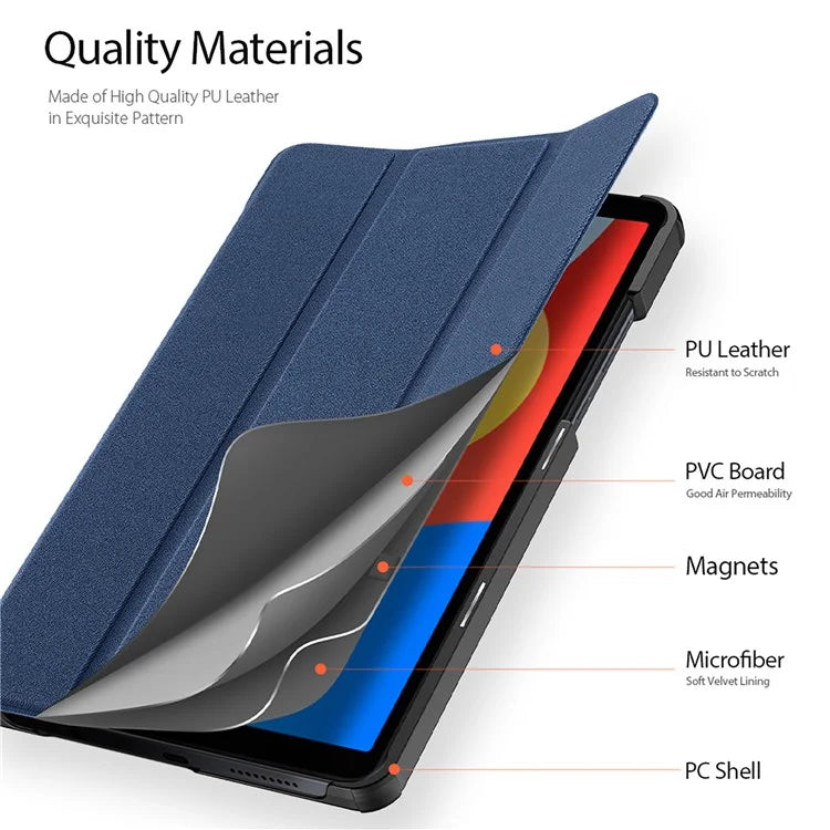 DUX DUCIS Domo Series for Xiaomi Redmi Pad SE 4G 8.7 inch Case Tri-Fold Stand Tablet Leather Cover