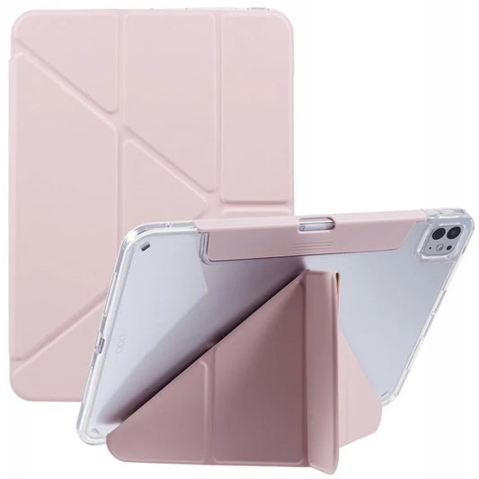 MUTURAL For iPad Pro 11 (2024) Case PU Leather Clear Back Tablet Cover with Pencil Holder Origami Standing