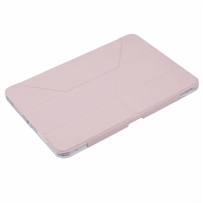 MUTURAL For iPad Pro 11 (2024) Case PU Leather Clear Back Tablet Cover with Pencil Holder Origami Standing