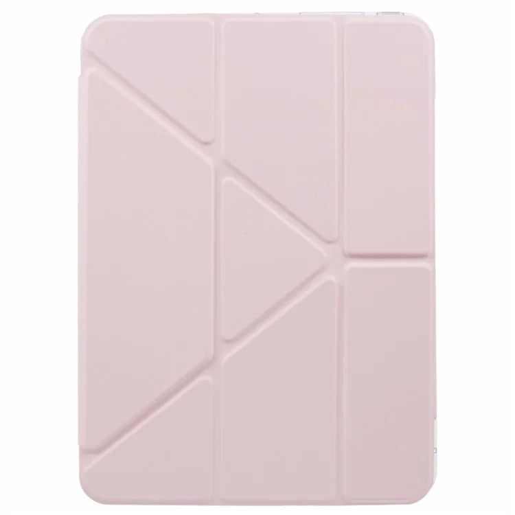MUTURAL For iPad Pro 11 (2024) Case PU Leather Clear Back Tablet Cover with Pencil Holder Origami Standing