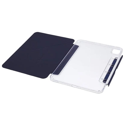 MUTURAL For iPad Pro 11 (2024) Case PU Leather Clear Back Tablet Cover with Pencil Holder Origami Standing