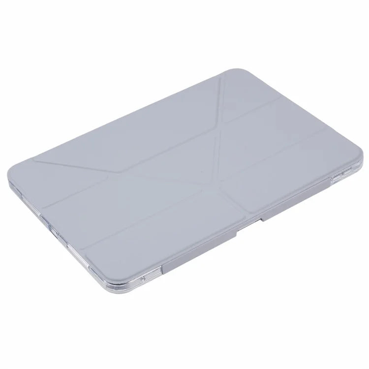 MUTURAL For iPad Pro 11 (2024) Case PU Leather Clear Back Tablet Cover with Pencil Holder Origami Standing