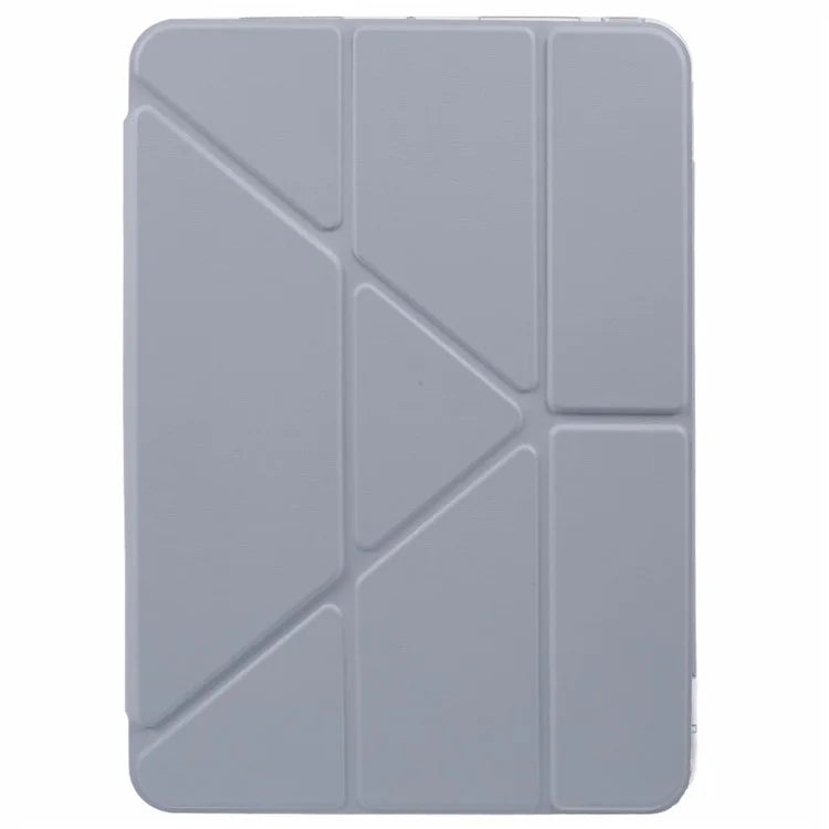 MUTURAL For iPad Pro 11 (2024) Case PU Leather Clear Back Tablet Cover with Pencil Holder Origami Standing