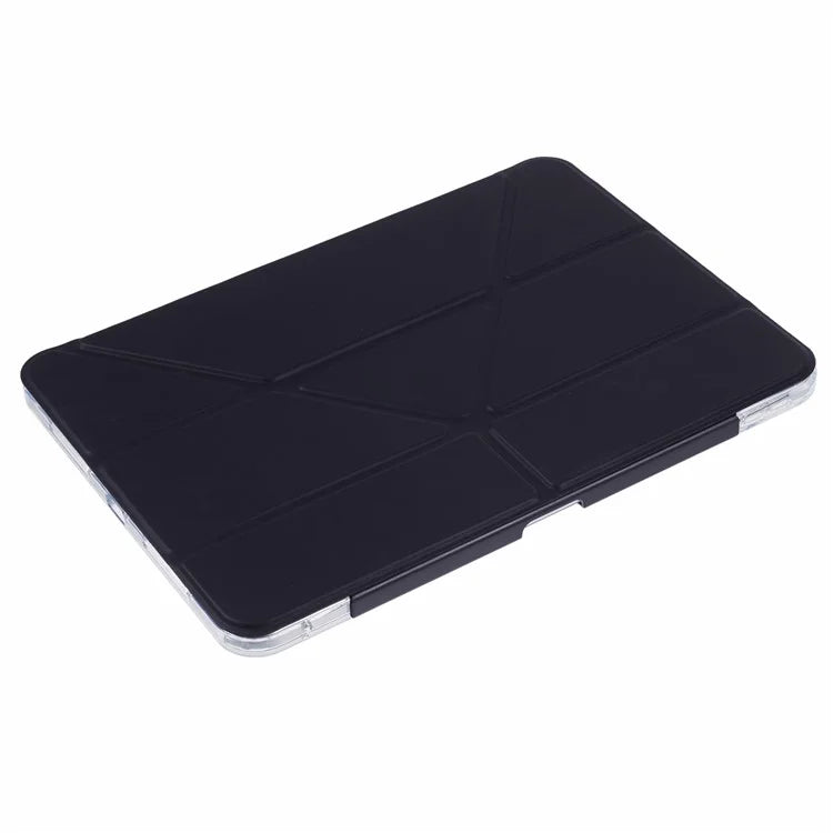MUTURAL For iPad Pro 11 (2024) Case PU Leather Clear Back Tablet Cover with Pencil Holder Origami Standing