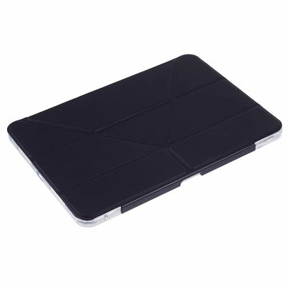 MUTURAL For iPad Pro 11 (2024) Case PU Leather Clear Back Tablet Cover with Pencil Holder Origami Standing