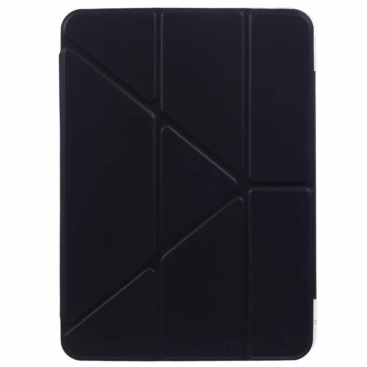 MUTURAL For iPad Pro 11 (2024) Case PU Leather Clear Back Tablet Cover with Pencil Holder Origami Standing