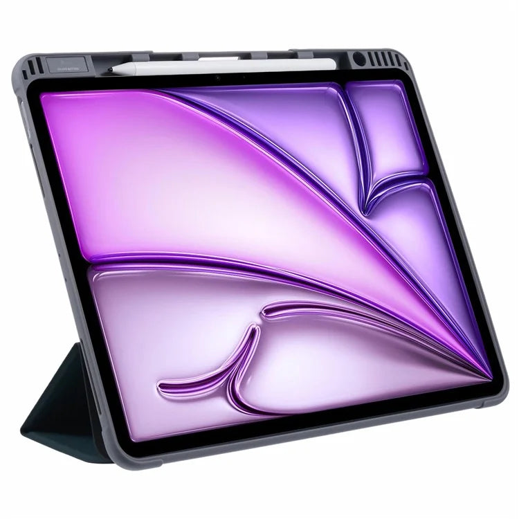 MUTURAL For iPad Air 13 (2024) Case Tablet Tri-Fold Leather Cover Auto Wake / Sleep