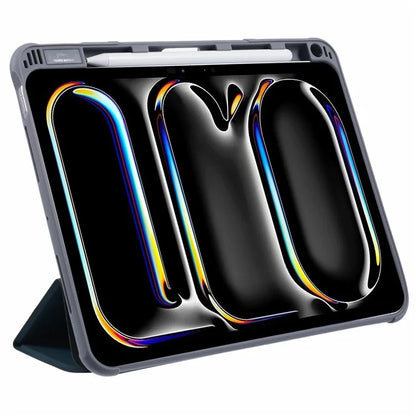 MUTURAL For iPad Pro 11 (2024) Case Smart Leather Tablet Cover with Pencil Holder Tri-Fold Stand