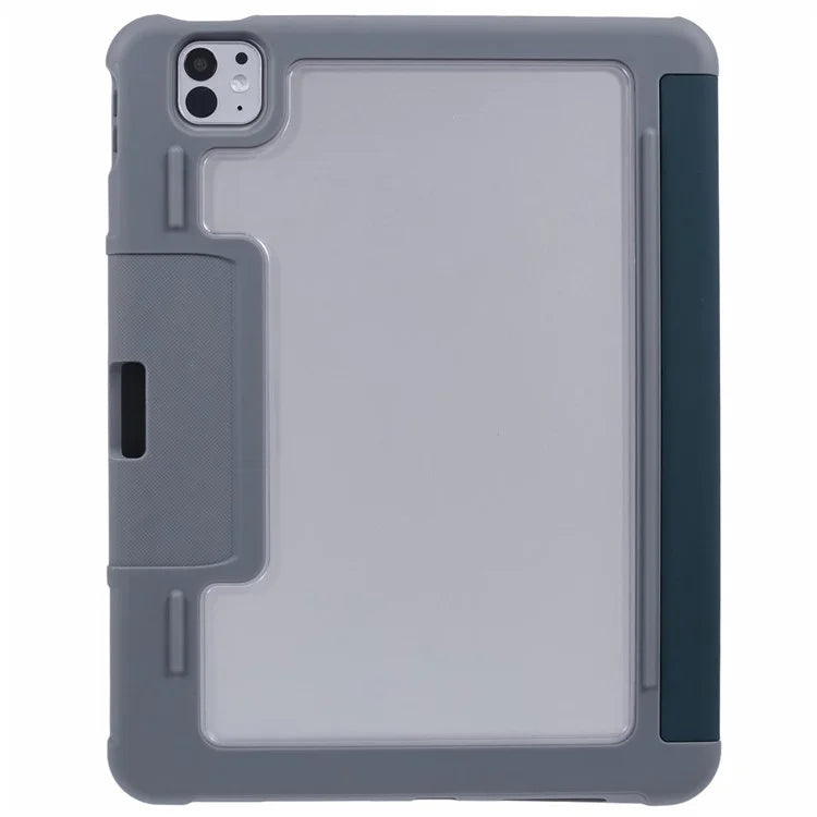 MUTURAL For iPad Pro 11 (2024) Case Smart Leather Tablet Cover with Pencil Holder Tri-Fold Stand