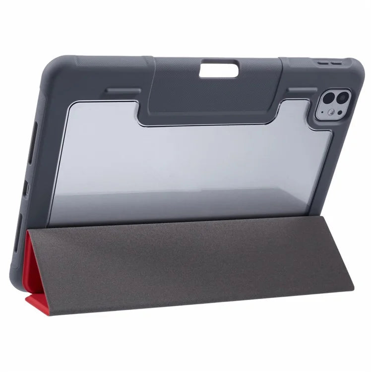 MUTURAL For iPad Pro 11 (2024) Case Smart Leather Tablet Cover with Pencil Holder Tri-Fold Stand