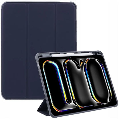 MUTURAL For iPad Pro 11 (2024) Case Smart Leather Tablet Cover with Pencil Holder Tri-Fold Stand