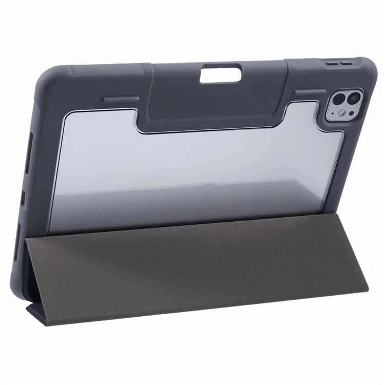 MUTURAL For iPad Pro 11 (2024) Case Smart Leather Tablet Cover with Pencil Holder Tri-Fold Stand