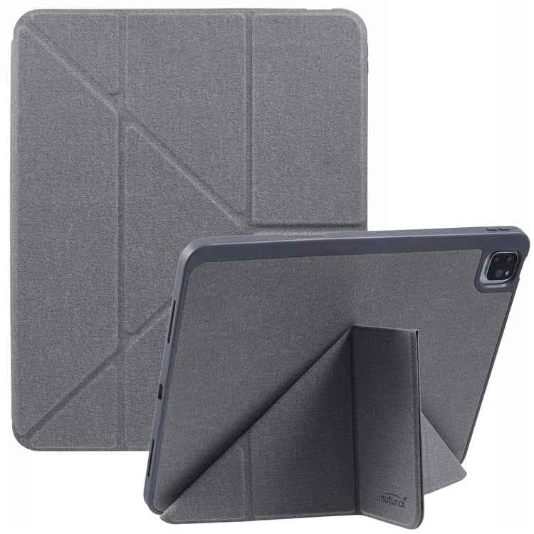 MUTURAL For iPad Pro 13 (2024) Case with Pencil Holder Origami Stand Leather Tablet Cover