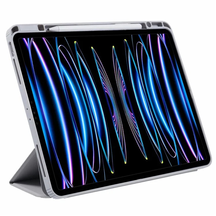 MUTURAL For iPad Air 13 (2024) / iPad Pro 12.9 (2022) / (2021) / (2020) / (2018) Leather Case Trifold Stand Cover with Pencil Holder