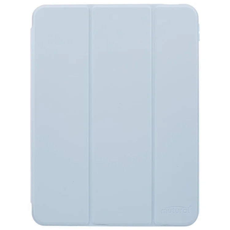 MUTURAL For iPad Pro 11 (2024) Case Tri-Fold Stand Transparent Back Leather Cover with Pen Slot