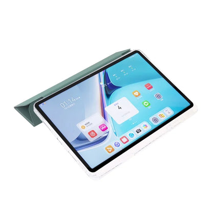 For Huawei MatePad SE 11 Case Tri-Fold Stand Leather+TPU+Acrylic Clear Back Tablet Cover