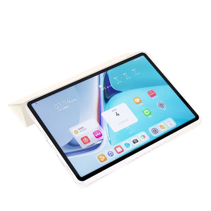 For Huawei MatePad SE 11 Case Tri-Fold Stand Leather+TPU+Acrylic Clear Back Tablet Cover