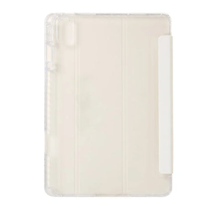 For Huawei MatePad SE 11 Case Tri-Fold Stand Leather+TPU+Acrylic Clear Back Tablet Cover