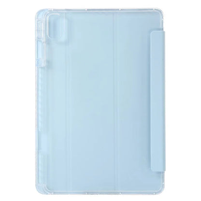 For Huawei MatePad SE 11 Case Tri-Fold Stand Leather+TPU+Acrylic Clear Back Tablet Cover