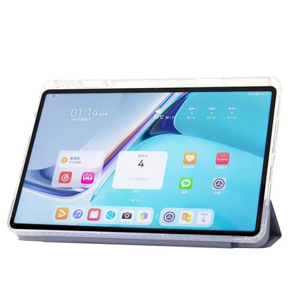 For Huawei MatePad SE 11 Case Tri-Fold Stand Leather+TPU+Acrylic Clear Back Tablet Cover