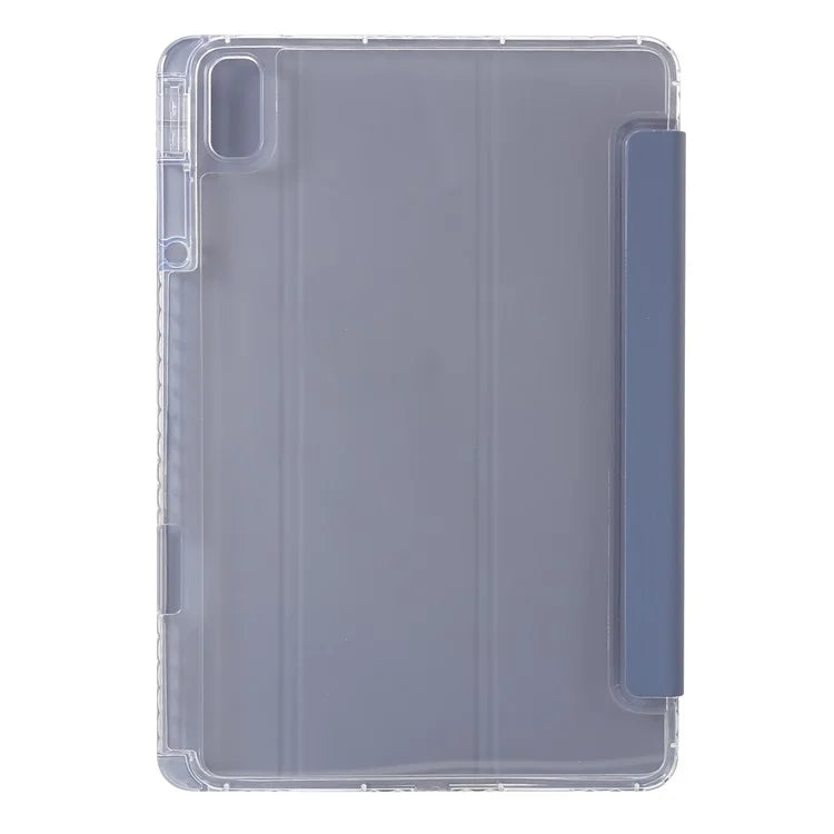 For Huawei MatePad SE 11 Case Tri-Fold Stand Leather+TPU+Acrylic Clear Back Tablet Cover