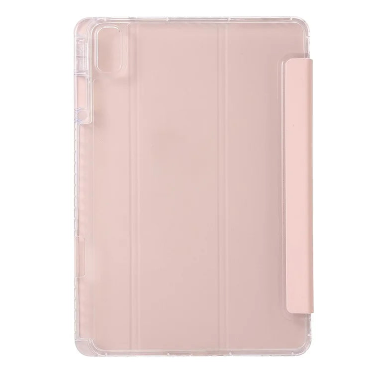 For Huawei MatePad SE 11 Case Tri-Fold Stand Leather+TPU+Acrylic Clear Back Tablet Cover