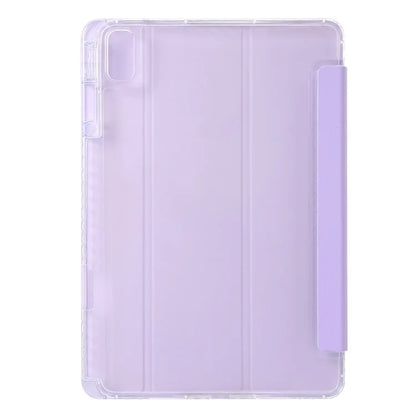 For Huawei MatePad SE 11 Case Tri-Fold Stand Leather+TPU+Acrylic Clear Back Tablet Cover