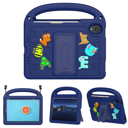 For iPad mini (2021) Case Cartoon Design Shockproof EVA+PC Tablet Cover with Kickstand, Strap