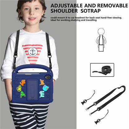 For iPad mini (2021) Case Cartoon Design Shockproof EVA+PC Tablet Cover with Kickstand, Strap