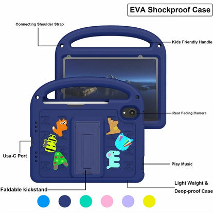 For iPad mini (2021) Case Cartoon Design Shockproof EVA+PC Tablet Cover with Kickstand, Strap