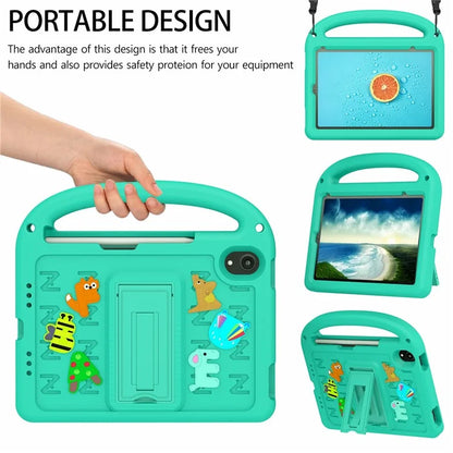 For iPad mini (2021) Case Cartoon Design Shockproof EVA+PC Tablet Cover with Kickstand, Strap