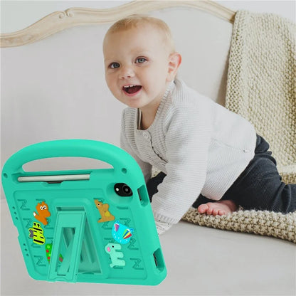 For iPad mini (2021) Case Cartoon Design Shockproof EVA+PC Tablet Cover with Kickstand, Strap