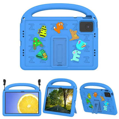 For Lenovo Tab M11 Kickstand Case Cartoon Design Anti-Drop EVA+PC Tablet Cover with Strap