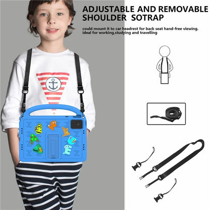 For Lenovo Tab M11 Kickstand Case Cartoon Design Anti-Drop EVA+PC Tablet Cover with Strap