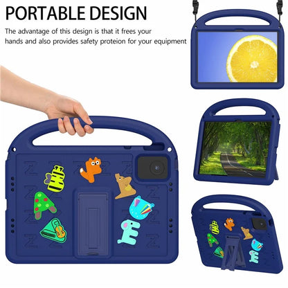 For Lenovo Tab M11 Kickstand Case Cartoon Design Anti-Drop EVA+PC Tablet Cover with Strap