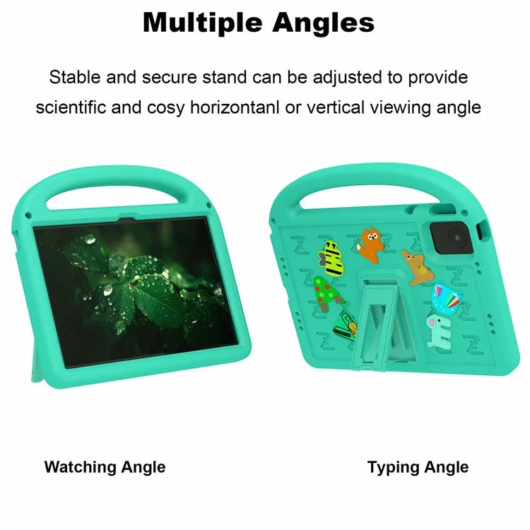 For Lenovo Tab M11 Kickstand Case Cartoon Design Anti-Drop EVA+PC Tablet Cover with Strap