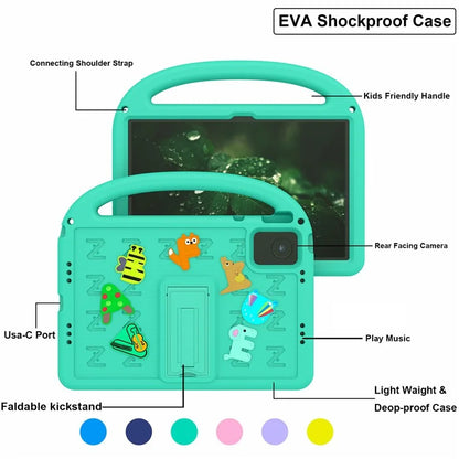 For Lenovo Tab M11 Kickstand Case Cartoon Design Anti-Drop EVA+PC Tablet Cover with Strap
