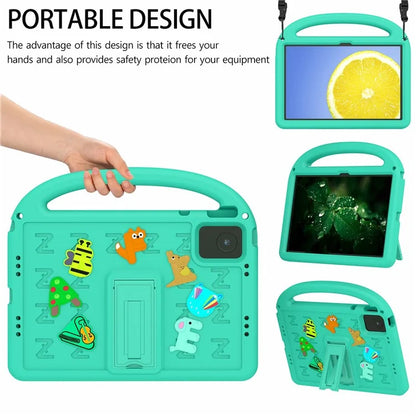 For Lenovo Tab M11 Kickstand Case Cartoon Design Anti-Drop EVA+PC Tablet Cover with Strap