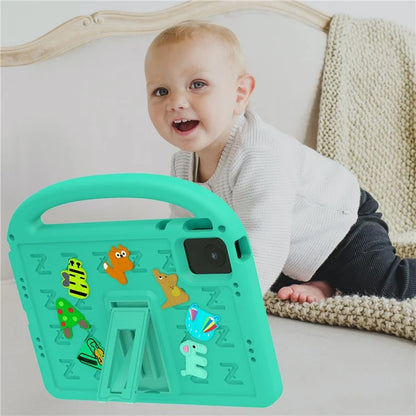 For Lenovo Tab M11 Kickstand Case Cartoon Design Anti-Drop EVA+PC Tablet Cover with Strap