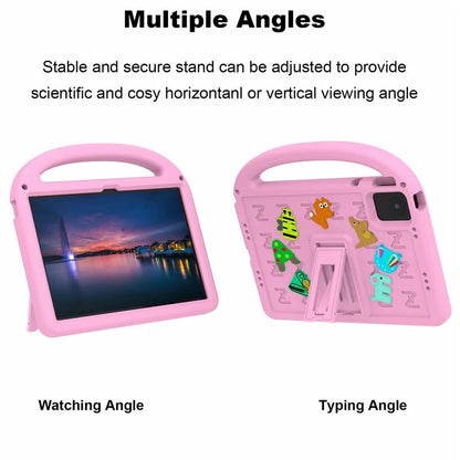 For Lenovo Tab M11 Kickstand Case Cartoon Design Anti-Drop EVA+PC Tablet Cover with Strap
