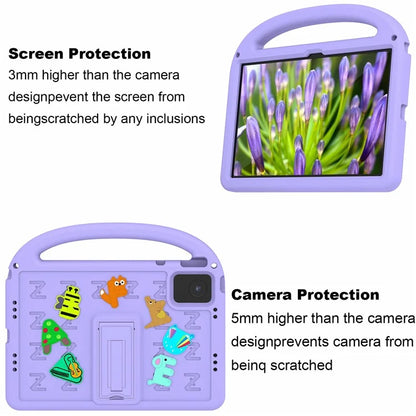For Lenovo Tab M11 Kickstand Case Cartoon Design Anti-Drop EVA+PC Tablet Cover with Strap
